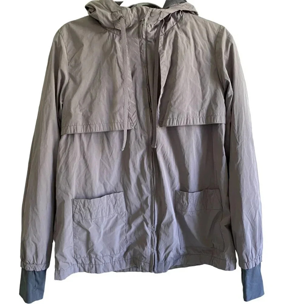 GAP Bodyfit Gray Hooded Activewear Jacket Size S
